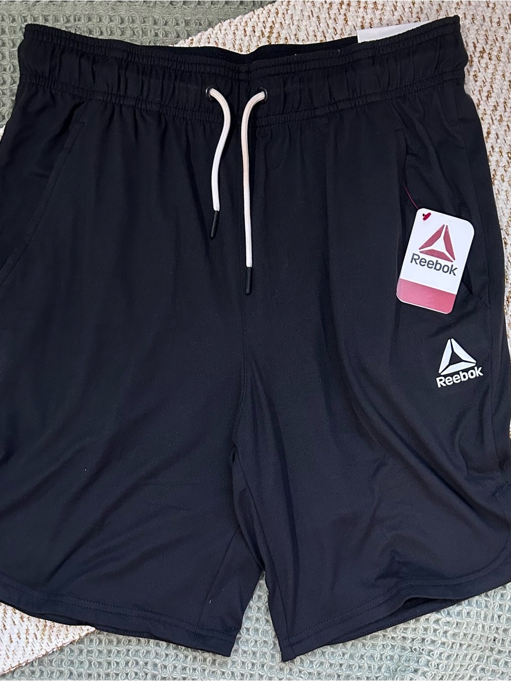 Reebok Black Shorts with White Drawcord